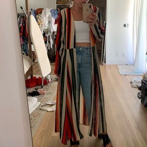 Sheer striped duster robe